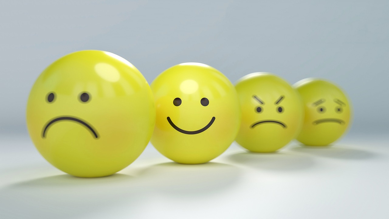 Faces showing sadness and inner peace