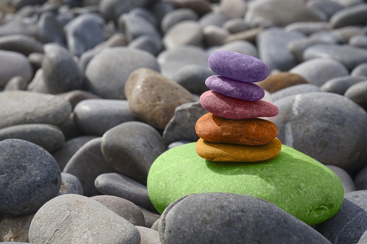 Stacked stones symbolizing Tayammum