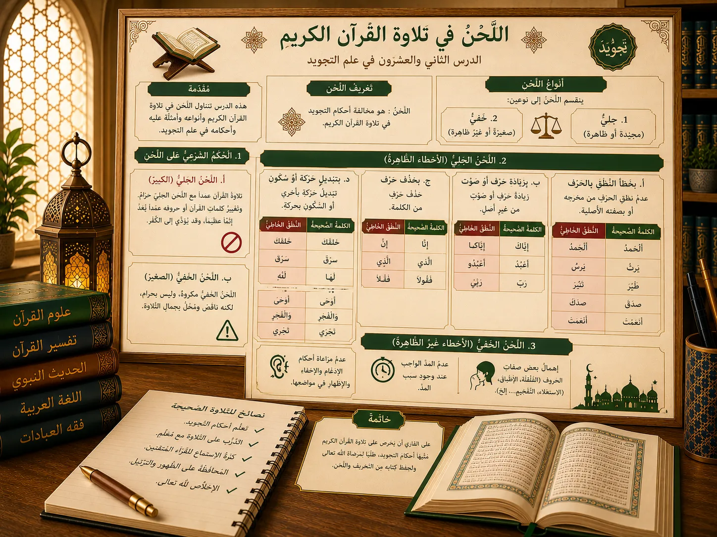Tajwid lesson about Quran recitation errors