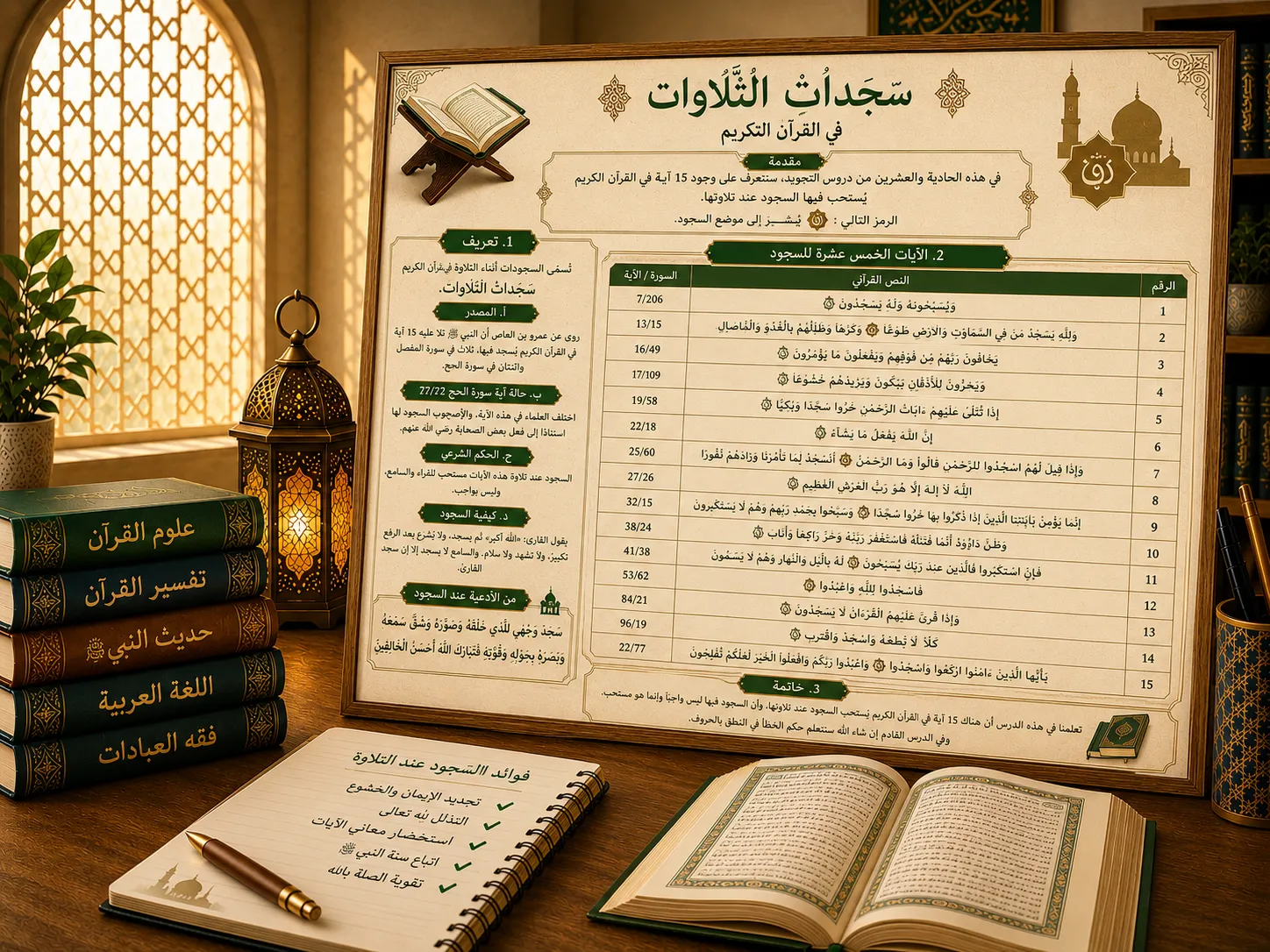 Tajweed lesson about prostration verses