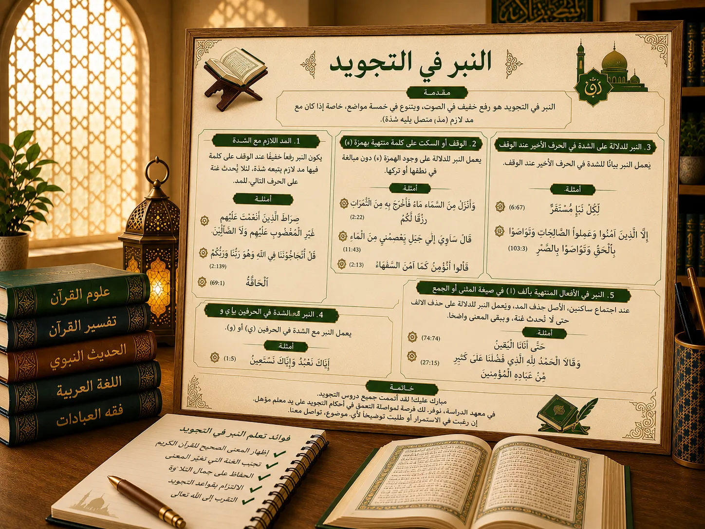 Cours de tajwid sur le nabr dans le Coran