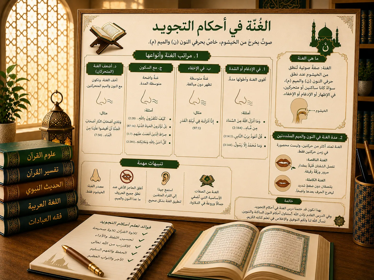 Cours de tajwid sur la ghunna
